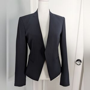 Theory Open Blazer Stretch Wool Work Office Nocturne Blue 4